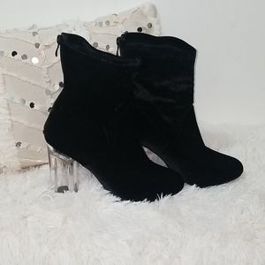 Faux Velvet Booties